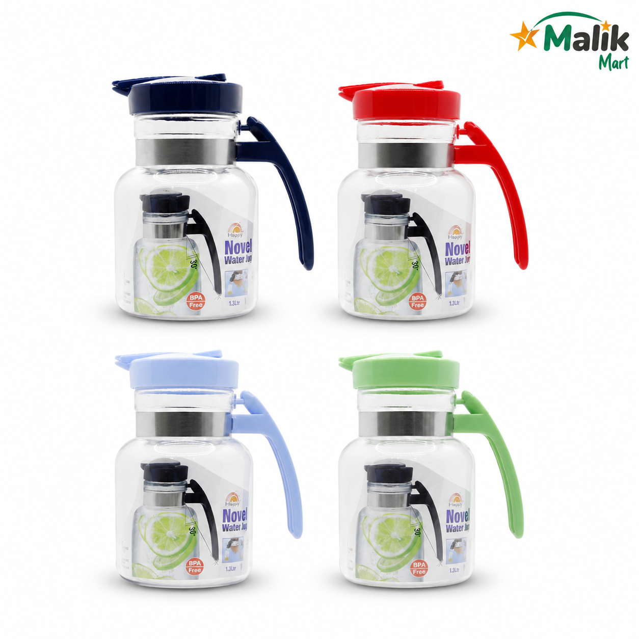 Novel Plastic Water Jug Pack of 2 | 2.1L, 3.1L & 3.6L Kitchen Serving Jug