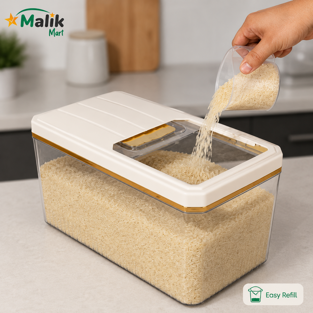 Maxy Plastic Food Storage Container 12L | Large Kitchen Pantry Box with Lid