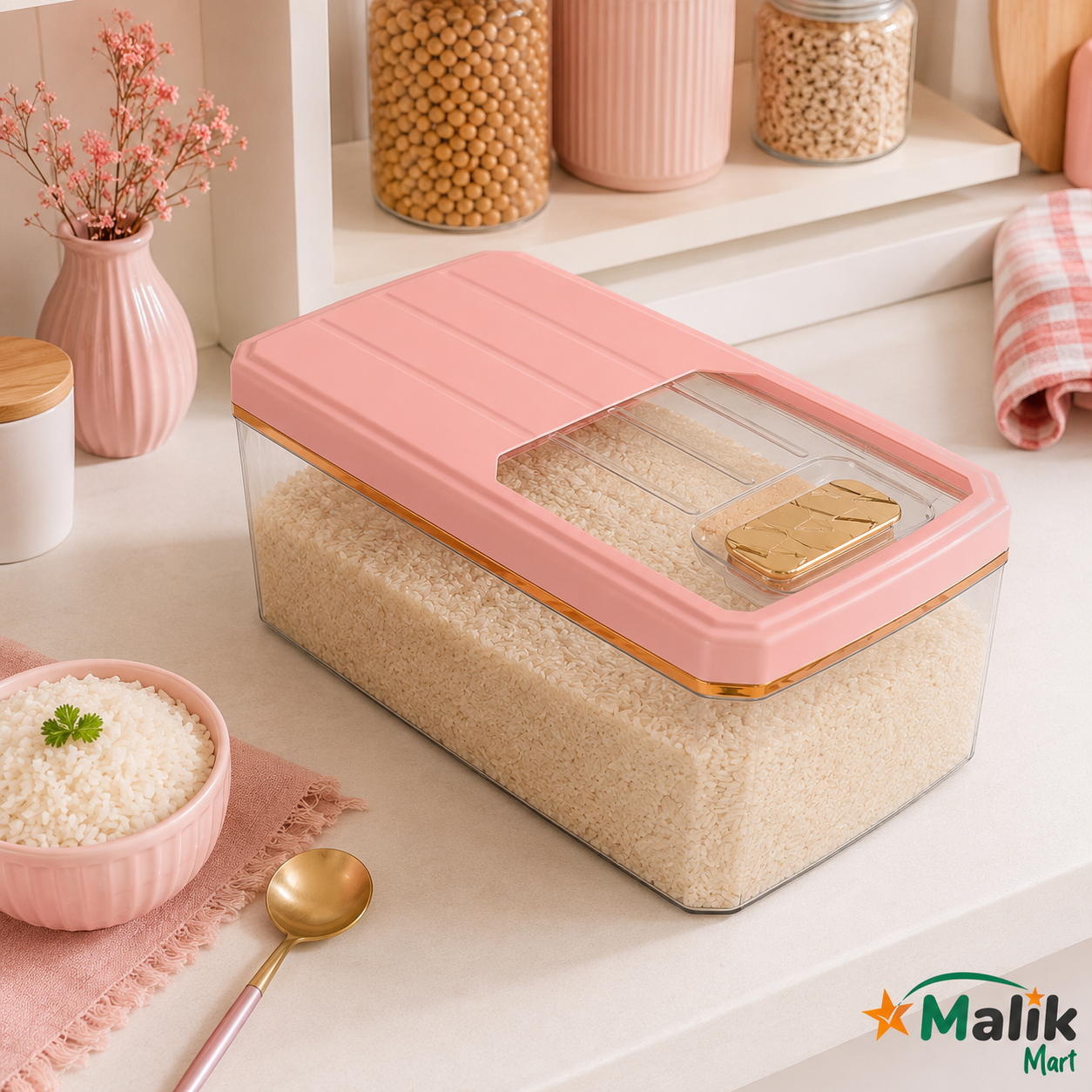 Maxy Plastic Food Storage Container 12L | Large Kitchen Pantry Box with Lid