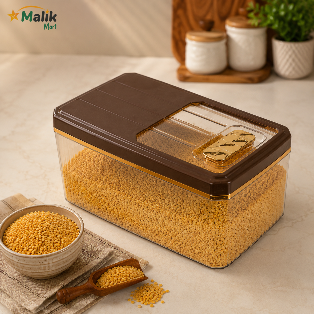 Maxy Plastic Food Storage Container 12L | Large Kitchen Pantry Box with Lid