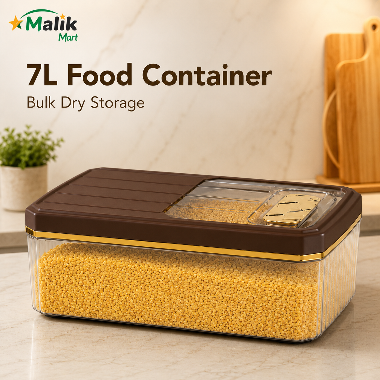 Maxy Plastic Food Storage Container 7L | Kitchen Pantry Box with Secure Lid