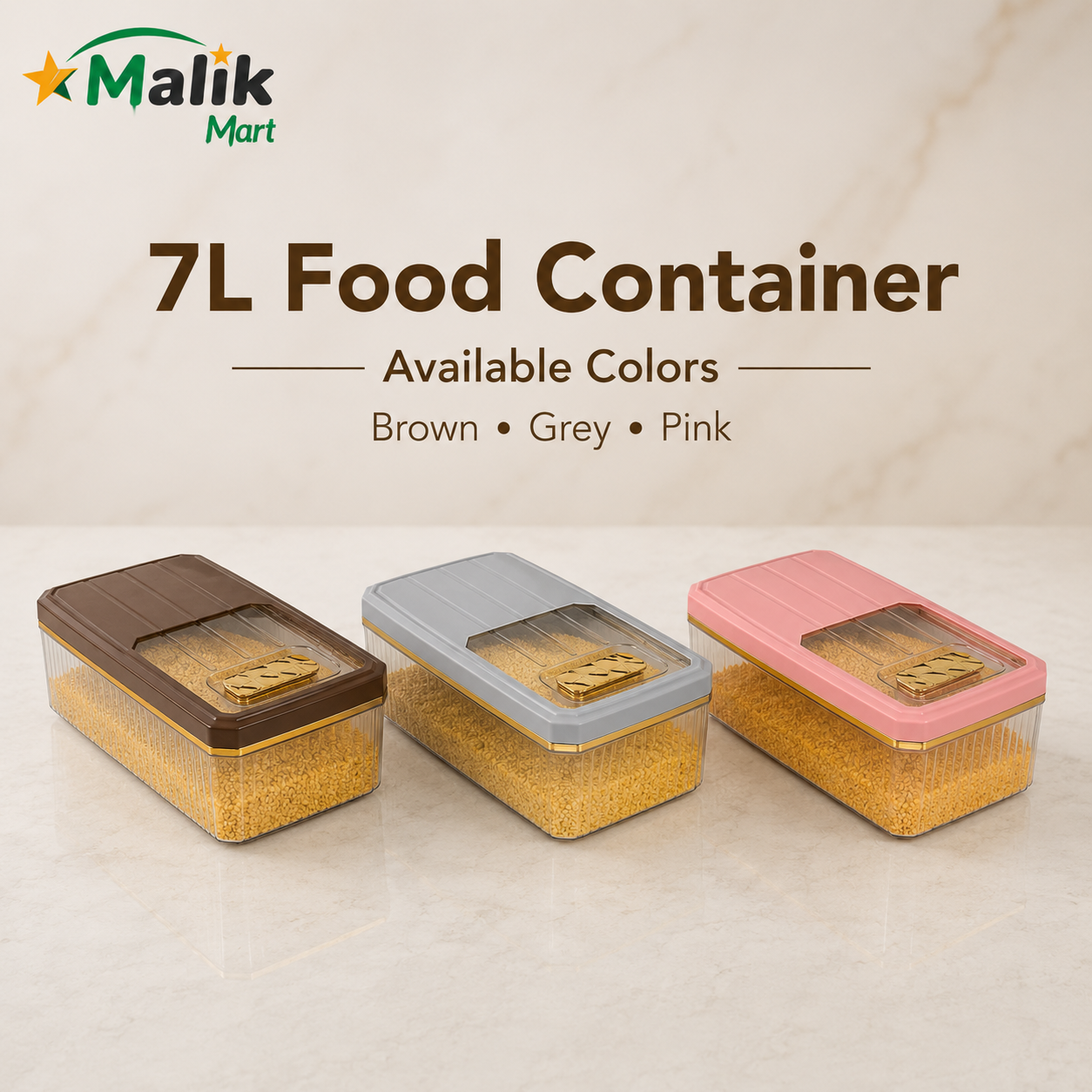 Maxy Plastic Food Storage Container 7L | Kitchen Pantry Box with Secure Lid