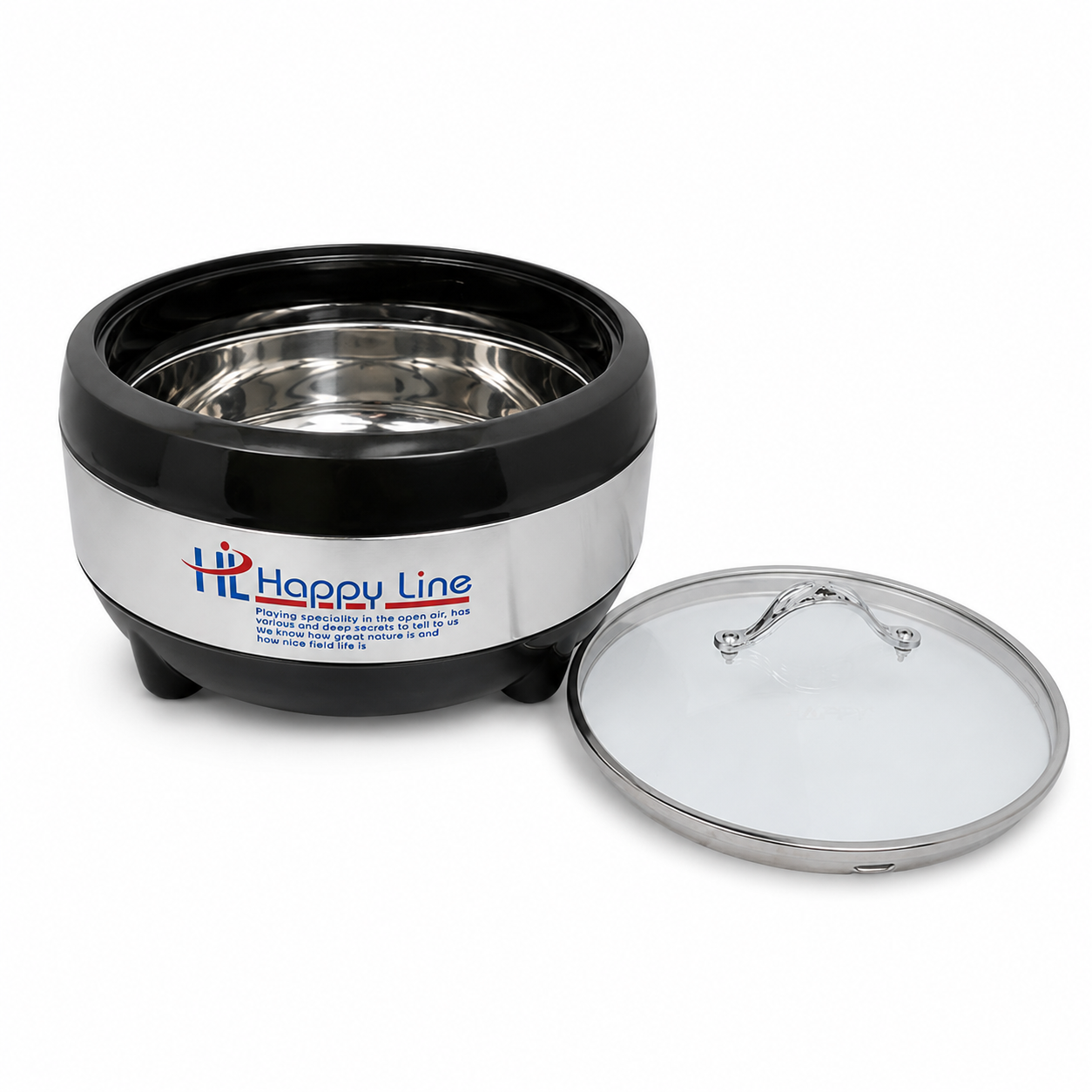 Line Glass Top Insulated Hotpot Set | Food Warmer Serving Casserole Set