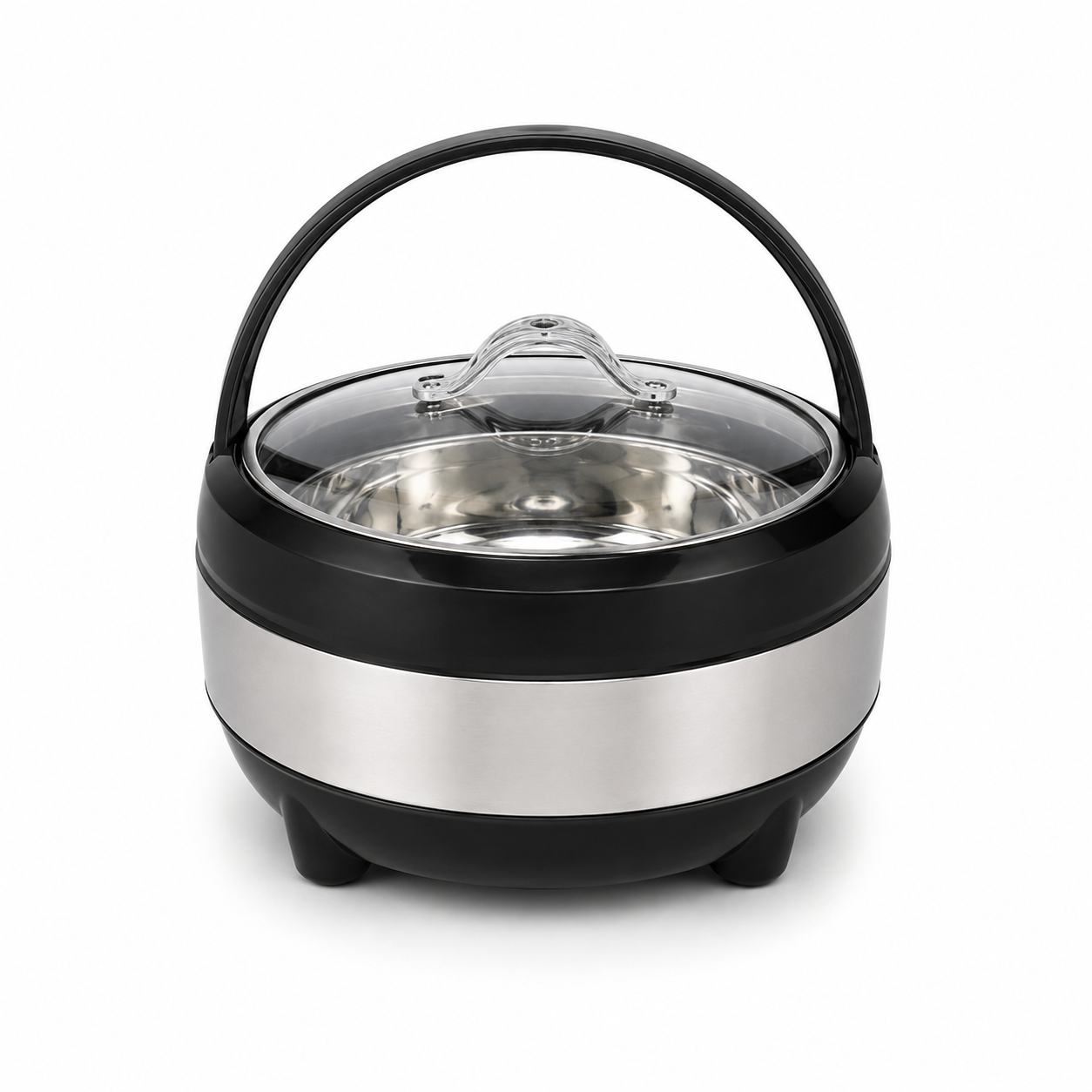 Line Glass Top Insulated Hotpot Set | Food Warmer Serving Casserole Set