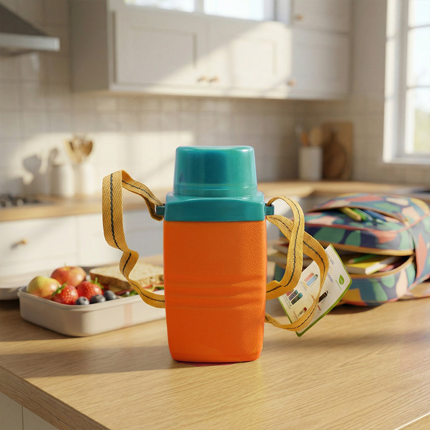 Hunter Water Bottle Small - (700ml) Leak-Resistant Water Bottle - Portable BPA-Free Hydration Bottle for School, Gym & Daily Use - Orange (Green Cap)