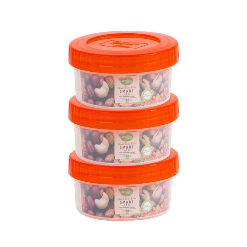 Smart Mini Jar Small - (60ml) Airtight Storage Jar - Stylish Kitchen Jar for Dry Fruits, Snacks, Spices & Pantry Items - Assorted