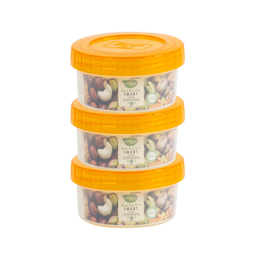 Smart Mini Jar Small - (60ml) Airtight Storage Jar - Stylish Kitchen Jar for Dry Fruits, Snacks, Spices & Pantry Items - Assorted