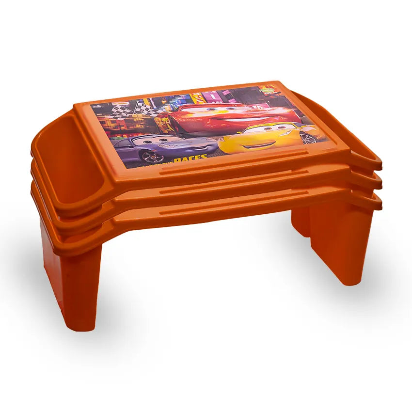 Kiddy Book Table Pack of 3 with sticker Durable Kids Stool Set - Lightweight Multipurpose Seating for Home, Study & Play Area - Green