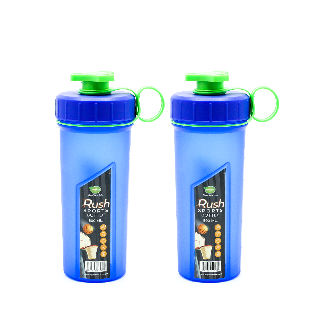 Rush Sports Water Bottle Small Pack of 2 - (800ml) Leak-Resistant Water Bottle - Portable BPA-Free Hydration Bottle for School, Gym & Daily Use - Turquoise