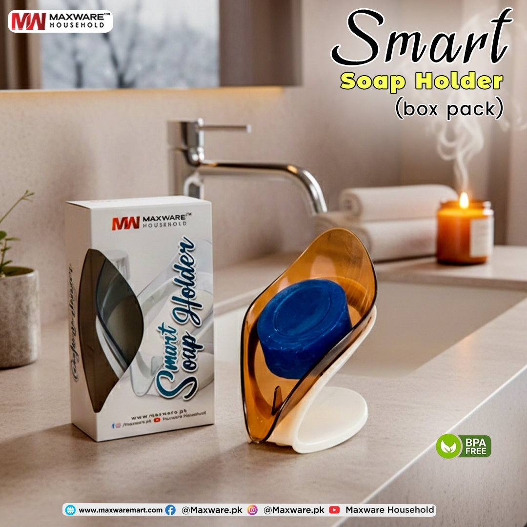 Smart Self Draining Soap Holder Box Pack for Bathroom and Kitchen Sink