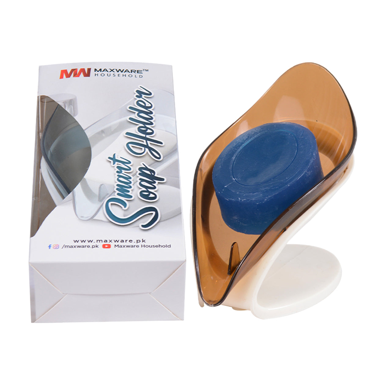 Smart Self Draining Soap Holder Box Pack for Bathroom and Kitchen Sink