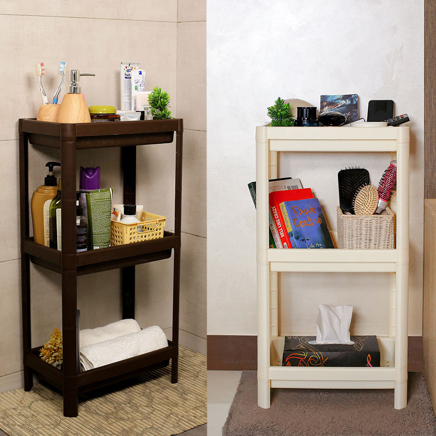 Stack Fit 3 Tier Multi Purpose Rack with Top Storage Box - Cream