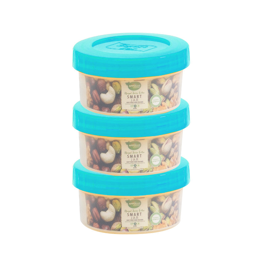 Smart Mini Jar Small - (60ml) Airtight Storage Jar - Stylish Kitchen Jar for Dry Fruits, Snacks, Spices & Pantry Items - Assorted