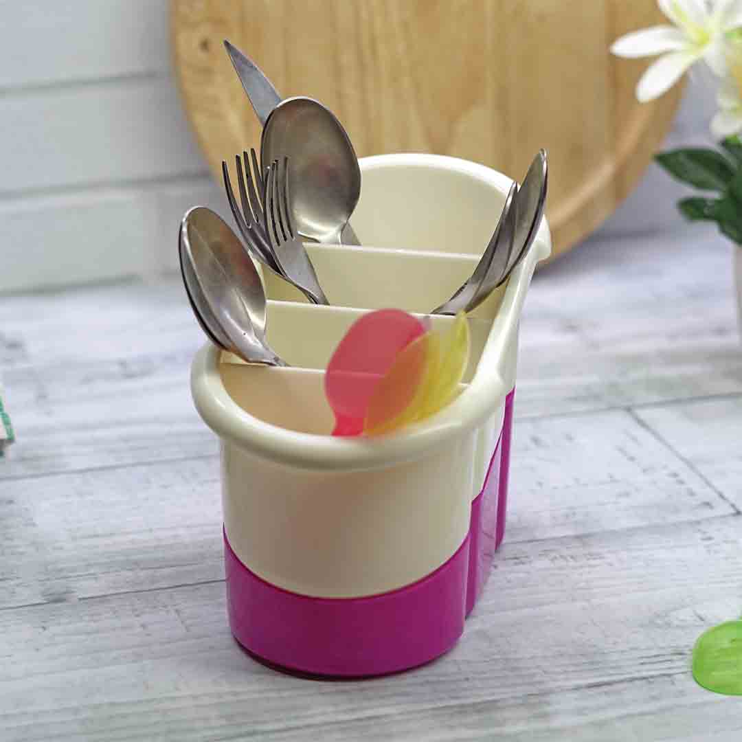 Tulip Cutlery Stand Multi-Purpose Cutlery Stand - Kitchen Spoon, Fork & Utensil Organizer Holder - Blue