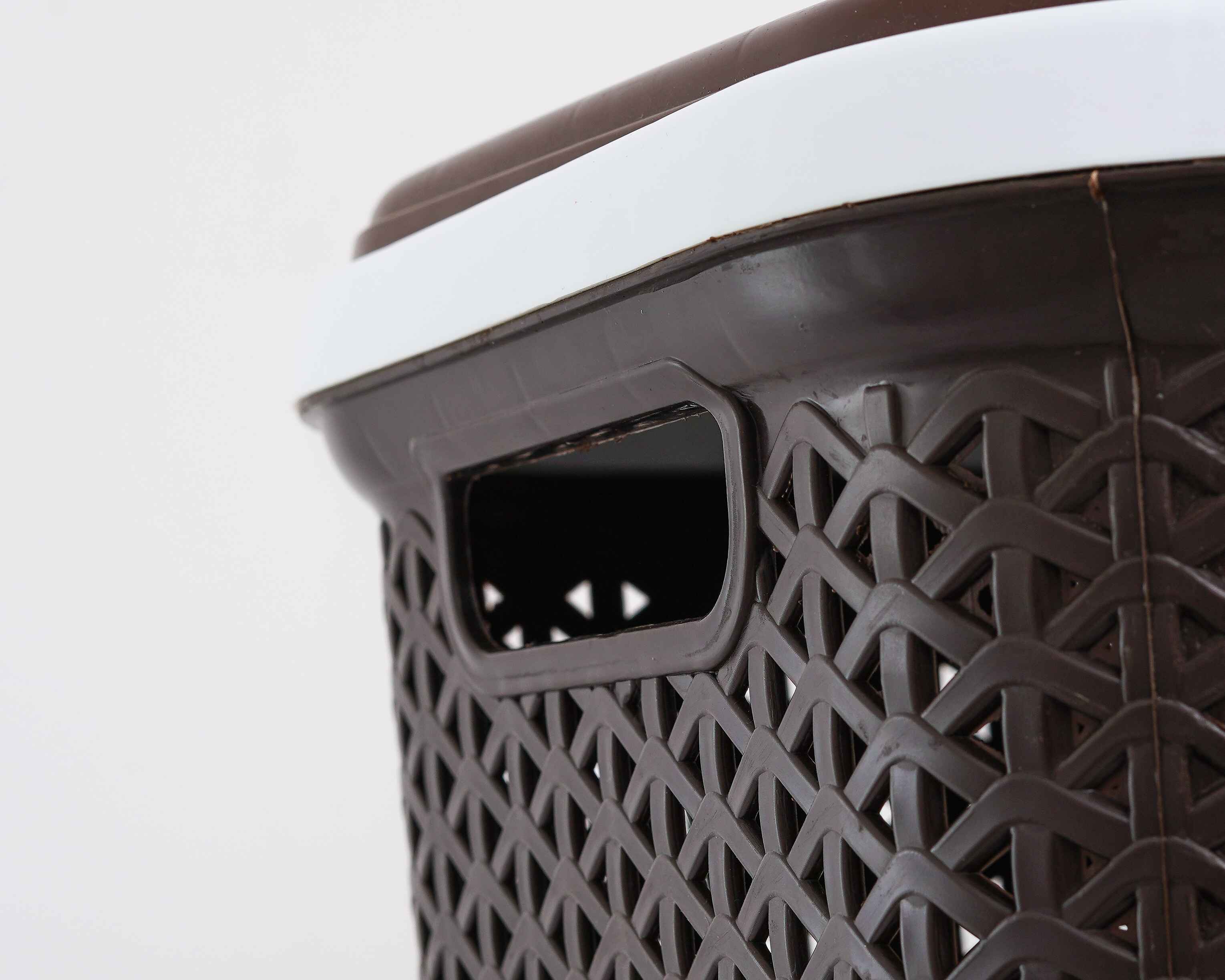 Grace Plastic Laundry Basket | Clothes Storage & Laundry Organizer - Brown - Malik Mart P201