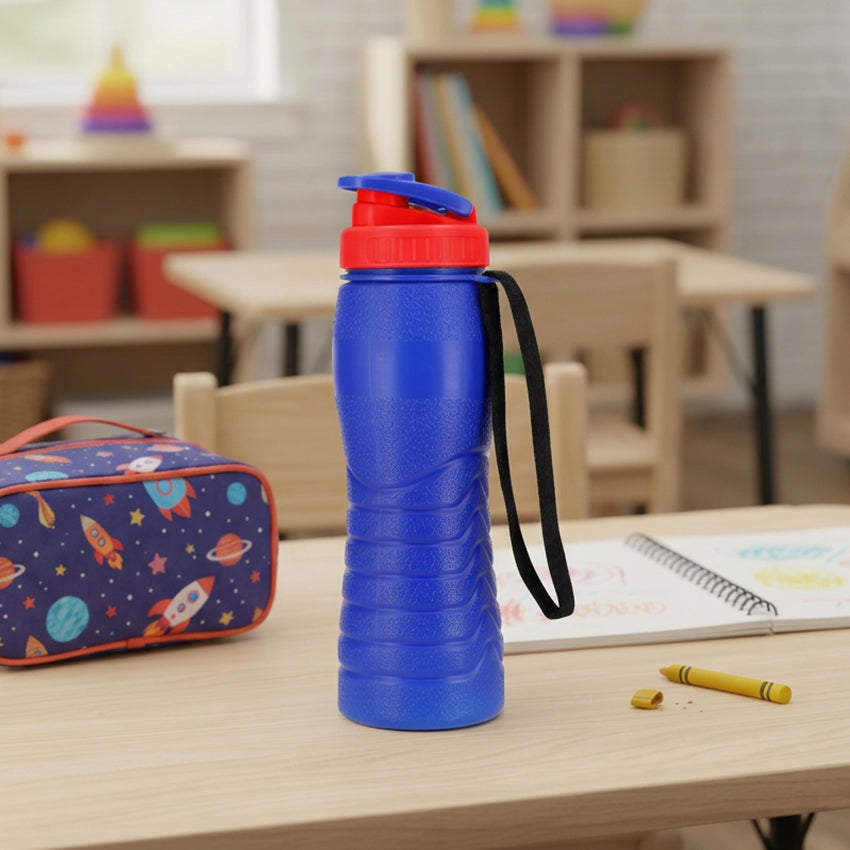 Spring Thermic Water Bottle - (500ml) Leak-Resistant Water Bottle - Portable BPA-Free Hydration Bottle for School, Gym & Daily Use - Grey Blue