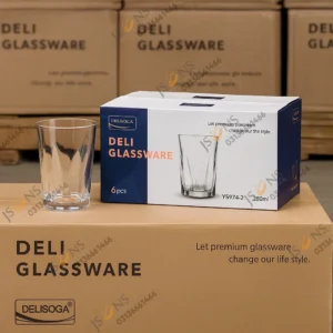Set of 6 Premium Crystal-Clear Glass Tumblers